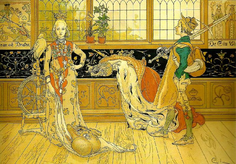 Carl Larsson sanct goran Norge oil painting art